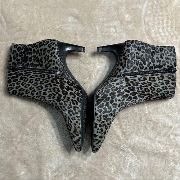 Preston & York Delores Gray Blue Leopard Print Ankle Boots Size 7.5 - Picture 7 of 14